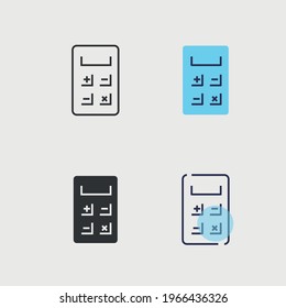 calculator vector icon business calculations mathematics