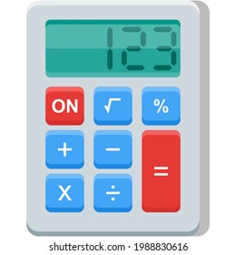 Calculator vector icon, calculate machine illustration on white