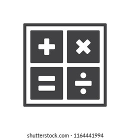 Calculator vector icon for design in a flat style