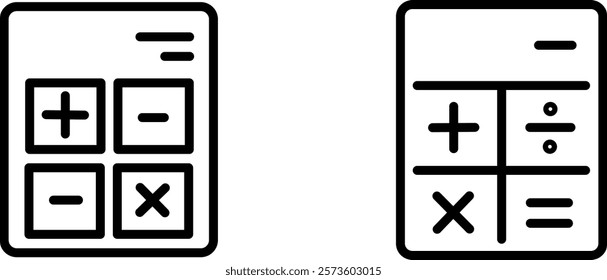 "Calculator Vector Icon - Digital and Mathematical Computing Tool Symbol"