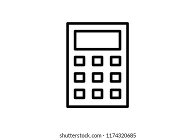Calculator vector icon. Editable Stroke. 128x128 Pixel Perfect.