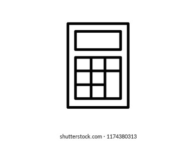 Calculator vector icon. Editable Stroke. 128x128 Pixel Perfect.