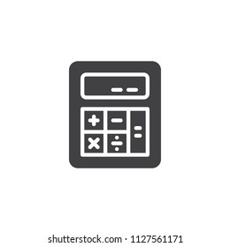 Calculator vector icon. filled flat sign for mobile concept and web design. calculator math simple solid icon. Symbol, logo illustration. Pixel perfect vector graphics