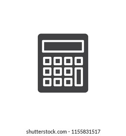 Calculator vector icon. filled flat sign for mobile concept and web design. Accounting simple solid icon. Symbol, logo illustration. Pixel perfect vector graphics