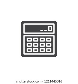 Calculator vector icon. filled flat sign for mobile concept and web design. Calculate electronic device simple solid icon. Symbol, logo illustration. Pixel perfect vector graphics