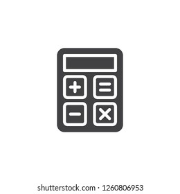 Calculator vector icon. filled flat sign for mobile concept and web design. Math calculator simple solid icon. Symbol, logo illustration. Pixel perfect vector graphics