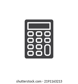 Calculator vector icon. filled flat sign for mobile concept and web design. Calculator glyph icon. Symbol, logo illustration. Vector graphics