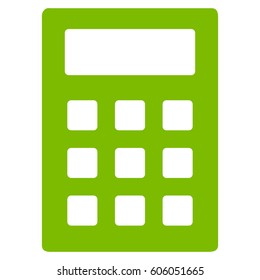 Calculator vector icon. Flat eco green symbol. Pictogram is isolated on a white background. Designed for web and software interfaces.