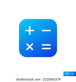 Calculator vector icon in flat style design for website design, app, UI, isolated on white background. Mathematics symbols, Math signs. EPS 10 vector illustration.