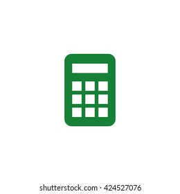 Calculator. Vector icon green
