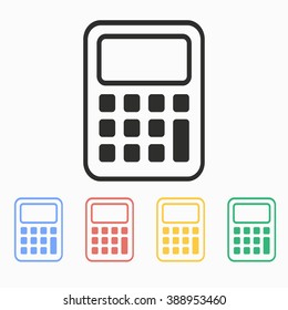 Calculator  vector icon. Illustration isolated on white  background for graphic and web design.