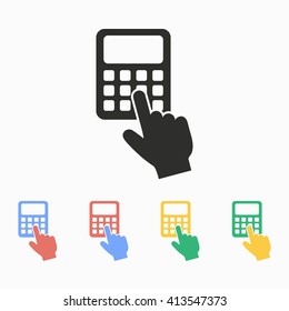 Calculator  vector icon. Illustration isolated on white  background for graphic and web design.