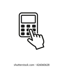 Calculator   vector icon. Illustration isolated on white  background for graphic and web design.