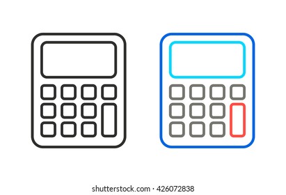 Calculator    vector icon. Illustration isolated for graphic and web design.