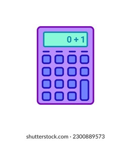 Calculator Vector icon Illustration With modern neon color