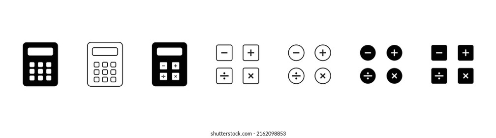 Ilustración del icono del vector de cálculo sobre fondo blanco
