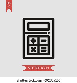  Calculator vector icon, illustration symbol