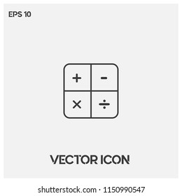Calculator Vector Icon Illustration For Web And Mobile App.Ui/Ux.Light Backround.Premium Quality.