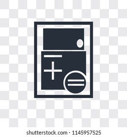 Calculator vector icon isolated on transparent background, Calculator logo concept