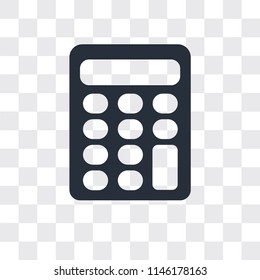 Calculator vector icon isolated on transparent background, Calculator logo concept