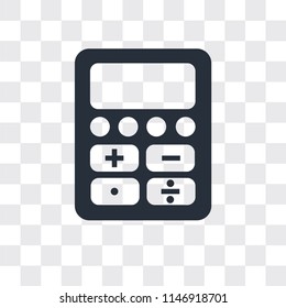 Calculator vector icon isolated on transparent background, Calculator logo concept