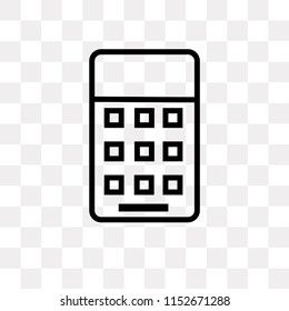 Calculator vector icon isolated on transparent background, Calculator logo concept