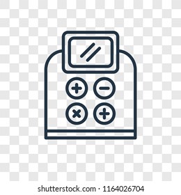Calculator vector icon isolated on transparent background, Calculator logo concept