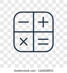 Calculator vector icon isolated on transparent background, Calculator logo concept