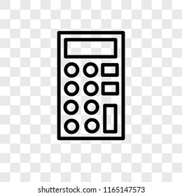 Calculator vector icon isolated on transparent background, Calculator logo concept
