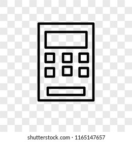 Calculator vector icon isolated on transparent background, Calculator logo concept
