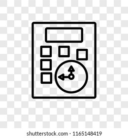 Calculator vector icon isolated on transparent background, Calculator logo concept