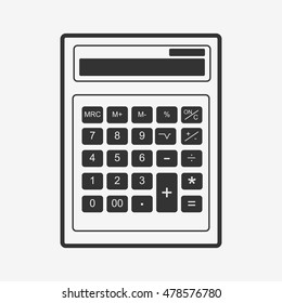 Calculator vector icon isolated on white. Flat illustration style