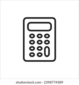 plantilla de línea de icono de vector de calculador