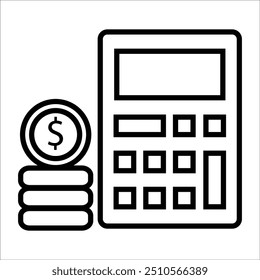 calculator vector icon line template