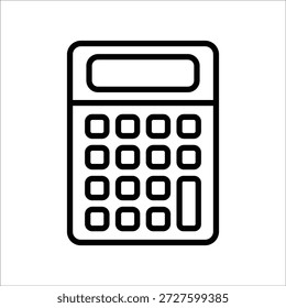 Plantilla de línea de icono de Vector de calculadora