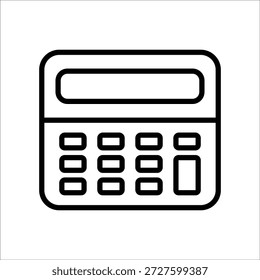 Plantilla de línea de icono de Vector de calculadora