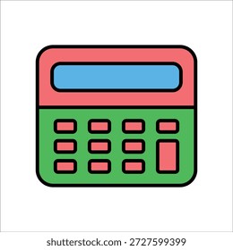 Plantilla de línea de icono de Vector de calculadora
