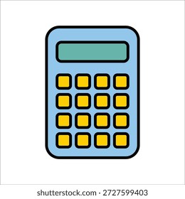 Plantilla de línea de icono de Vector de calculadora