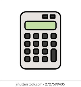 Plantilla de línea de icono de Vector de calculadora