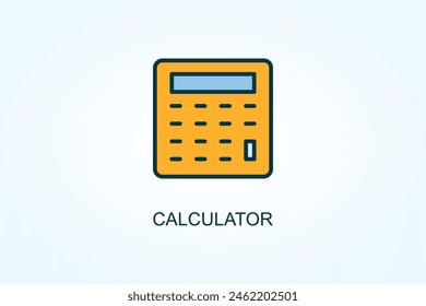 Calculator Vector, Icon Or Logo Sign Symbol Illustration