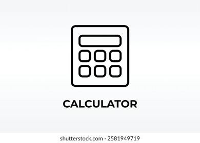 Calculator Vector, Icon Or Logo Sign Isolated Symbol Illustration