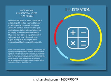 Calculator vector icon , lorem ipsum Flat design