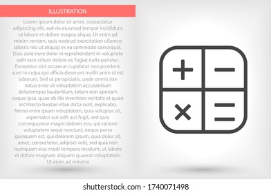 Calculator vector icon , lorem ipsum Flat design