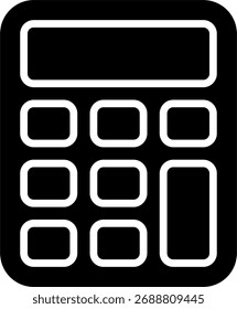 Icono de Vector de calculadora en estilo moderno, herramienta de finanzas para la presupuestación, contabilidad e ilustración de cálculo de impuestos. Icono de glifo