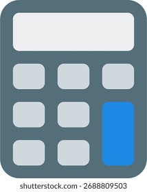Icono de Vector de calculadora en estilo moderno, herramienta de finanzas para la presupuestación, contabilidad e ilustración de cálculo de impuestos. Icono plano