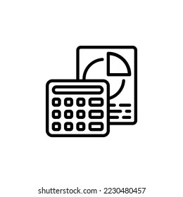 calculator vector icon. office and business icon outline style. perfect use for logo, presentation, website, and more. simple modern icon design line style