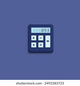 calculator vector icon on blue background. calculator vector illustration.