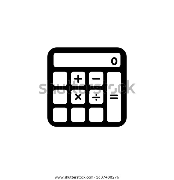 Calculator Vector Icon\
On Flat\
Illustration
