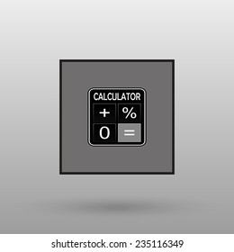 calculator vector icon on a gray background with shadow. vector