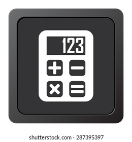 calculator - vector icon on a grey button